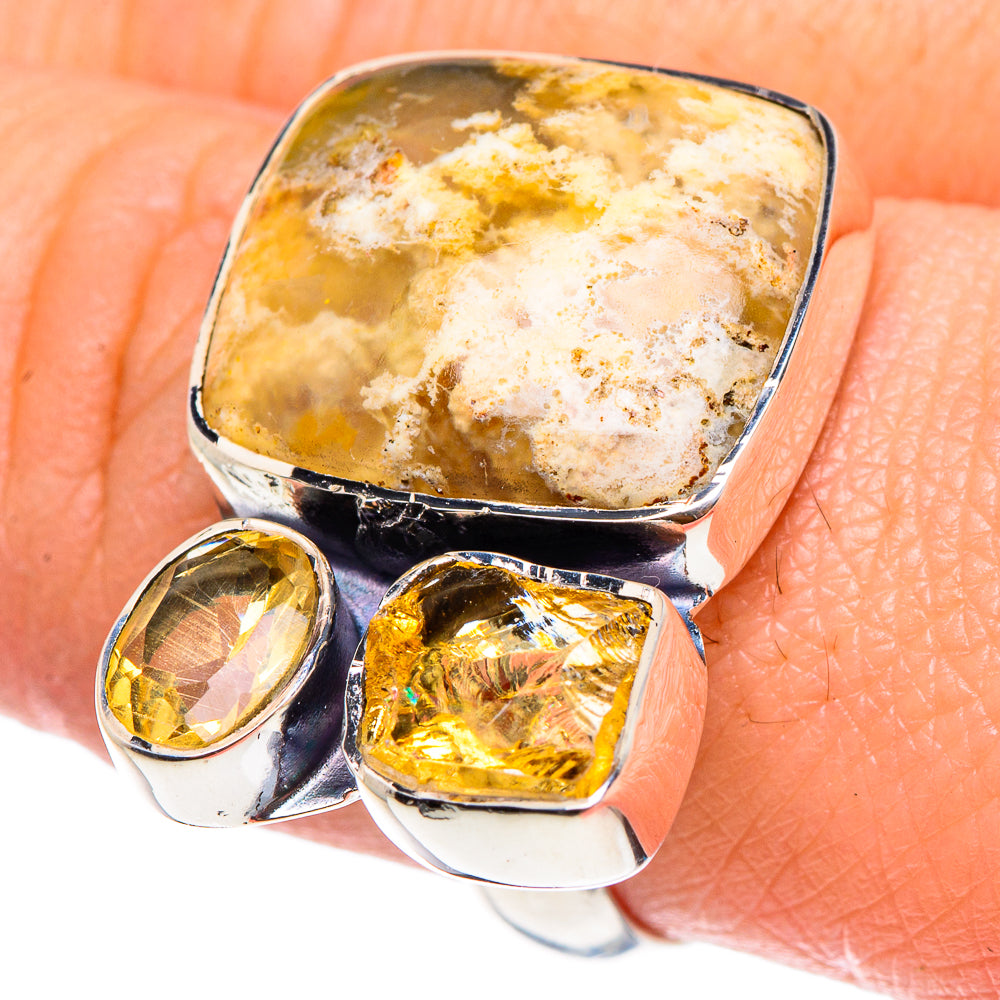 Plume Agate Rings handcrafted by Ana Silver Co - RING94315