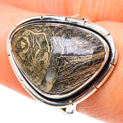 Pyrite Agate Rings handcrafted by Ana Silver Co - RING94321
