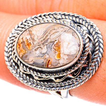 Laguna Lace Agate Rings handcrafted by Ana Silver Co - RING94325