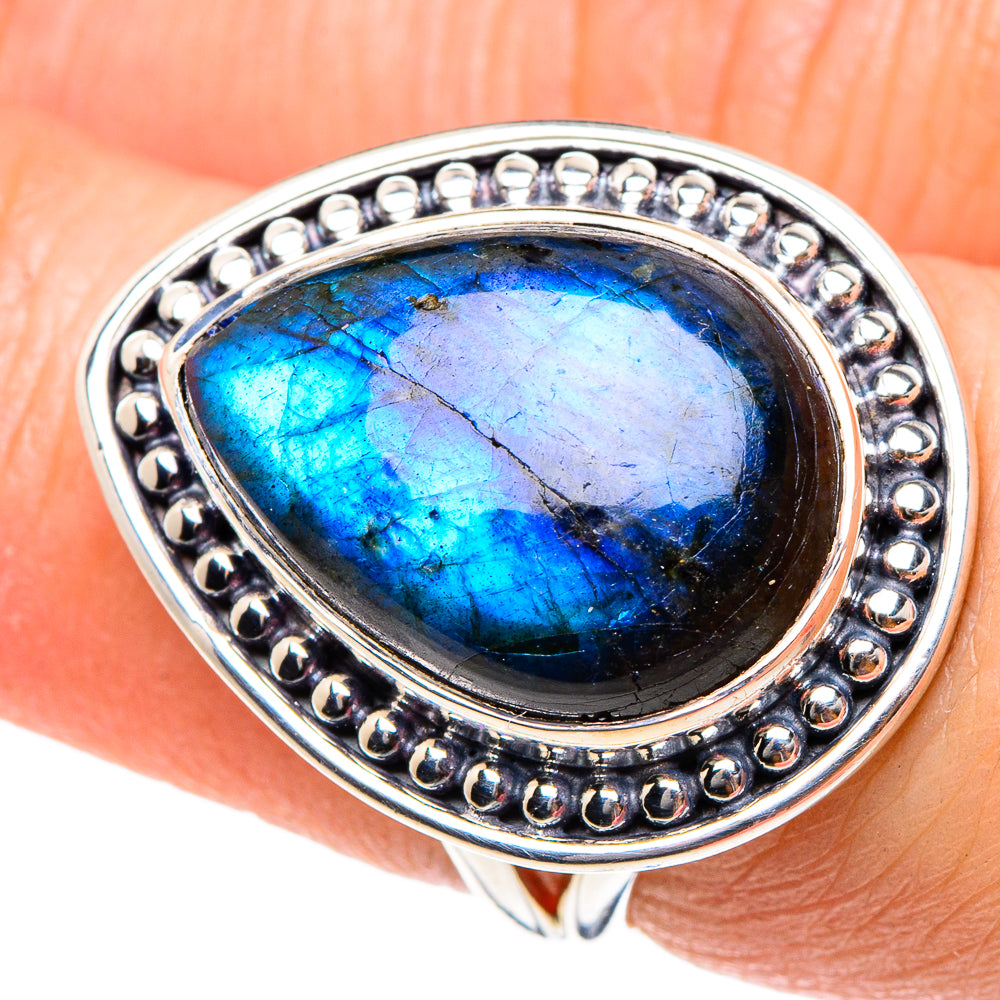 Labradorite Rings handcrafted by Ana Silver Co - RING94333