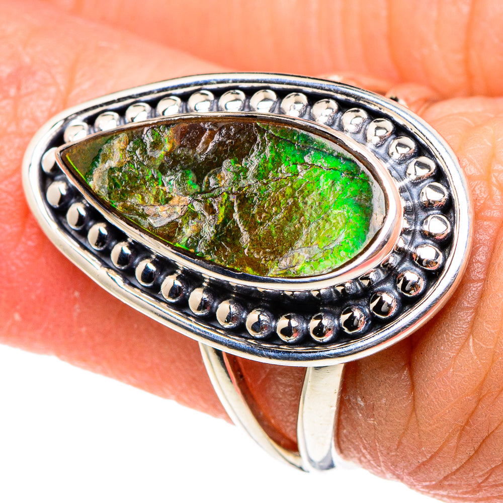 Ammolite Rings handcrafted by Ana Silver Co - RING94339