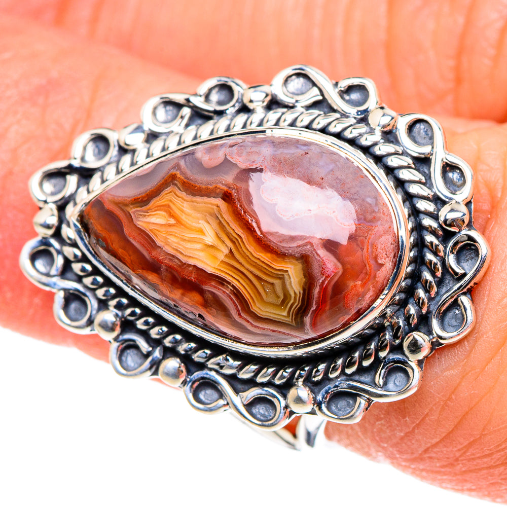 Crazy Lace Agate Rings handcrafted by Ana Silver Co - RING94363