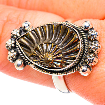 Pyrite Fossil Rings handcrafted by Ana Silver Co - RING94369