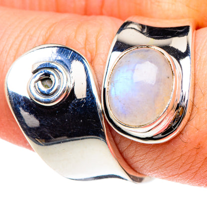 Rainbow Moonstone Rings handcrafted by Ana Silver Co - RING94371