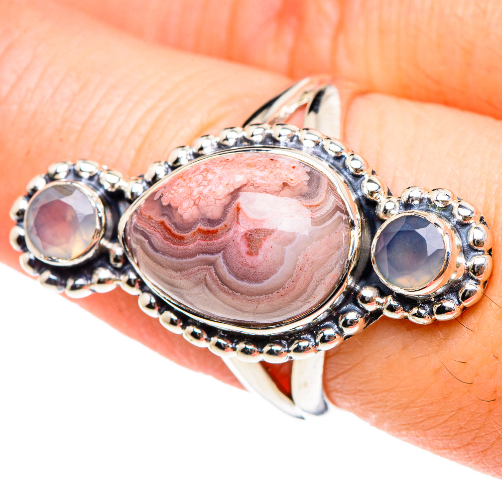 Crazy Lace Agate Rings handcrafted by Ana Silver Co - RING94382