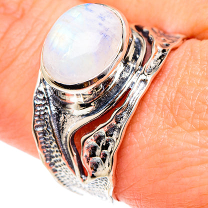 Rainbow Moonstone Rings handcrafted by Ana Silver Co - RING94389
