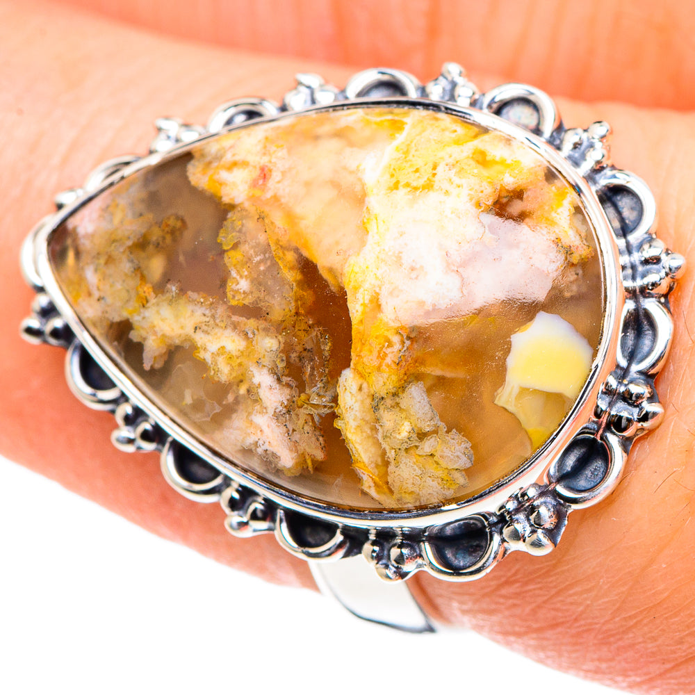 Plume Agate Rings handcrafted by Ana Silver Co - RING94399