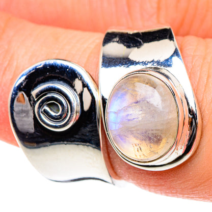 Rainbow Moonstone Rings handcrafted by Ana Silver Co - RING94401