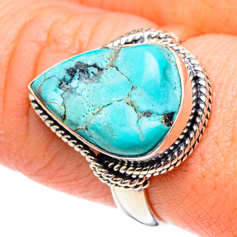 Tibetan Turquoise Rings handcrafted by Ana Silver Co - RING94416