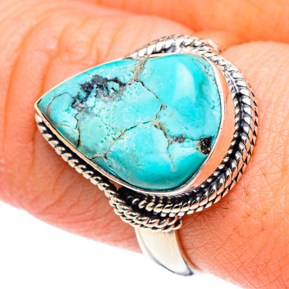 Tibetan Turquoise Rings handcrafted by Ana Silver Co - RING94416