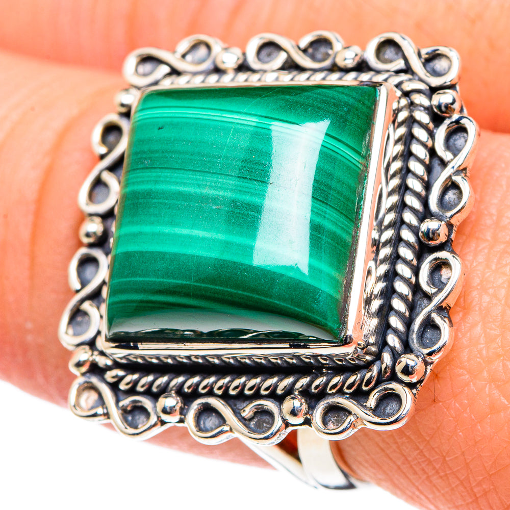 Malachite Rings handcrafted by Ana Silver Co - RING94424
