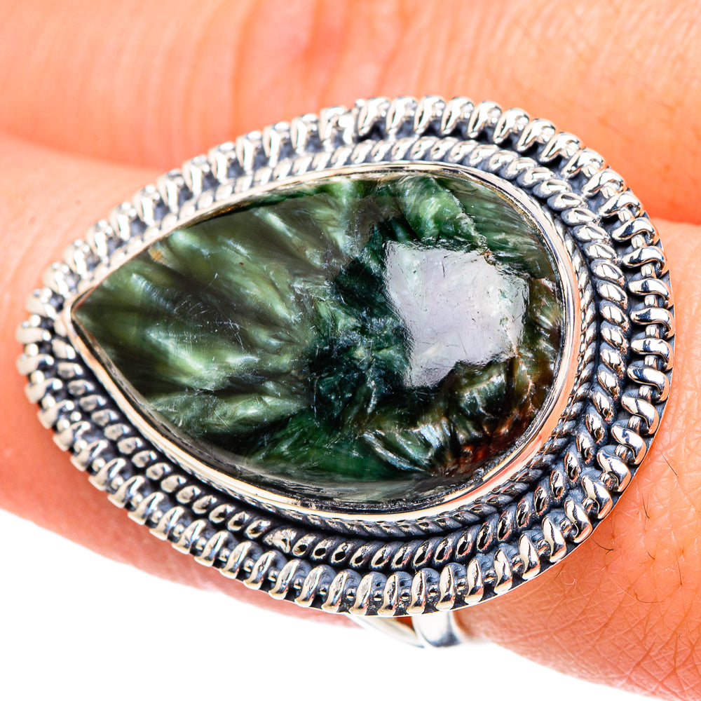 Seraphinite Rings handcrafted by Ana Silver Co - RING94430