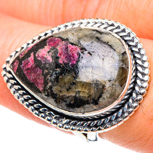 Russian Eudialyte Rings handcrafted by Ana Silver Co - RING94441