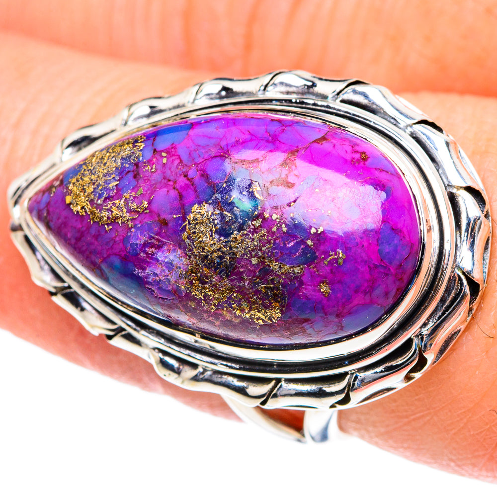 Purple Copper Composite Turquoise Rings handcrafted by Ana Silver Co - RING94443