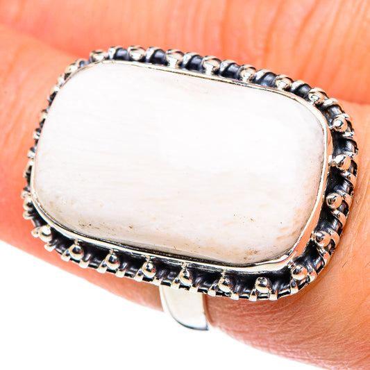 White Scolecite Rings handcrafted by Ana Silver Co - RING94450