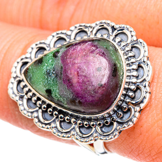Ruby Zoisite Rings handcrafted by Ana Silver Co - RING94454