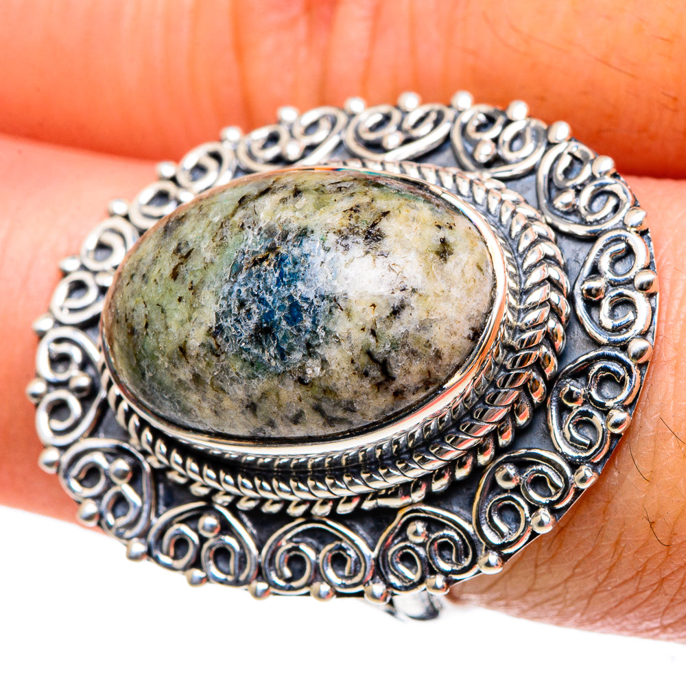 K2 Blue Azurite Rings handcrafted by Ana Silver Co - RING94461