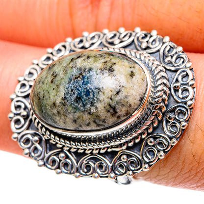 K2 Blue Azurite Rings handcrafted by Ana Silver Co - RING94461