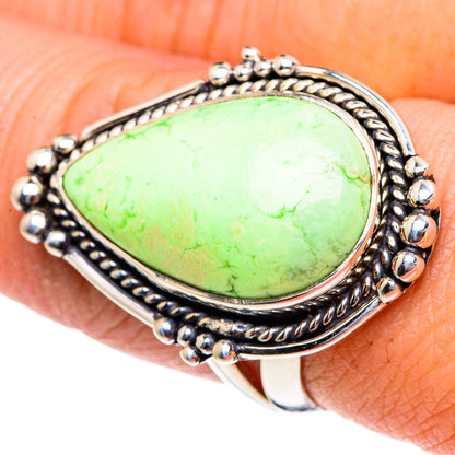 Lemon Chrysoprase Rings handcrafted by Ana Silver Co - RING94470