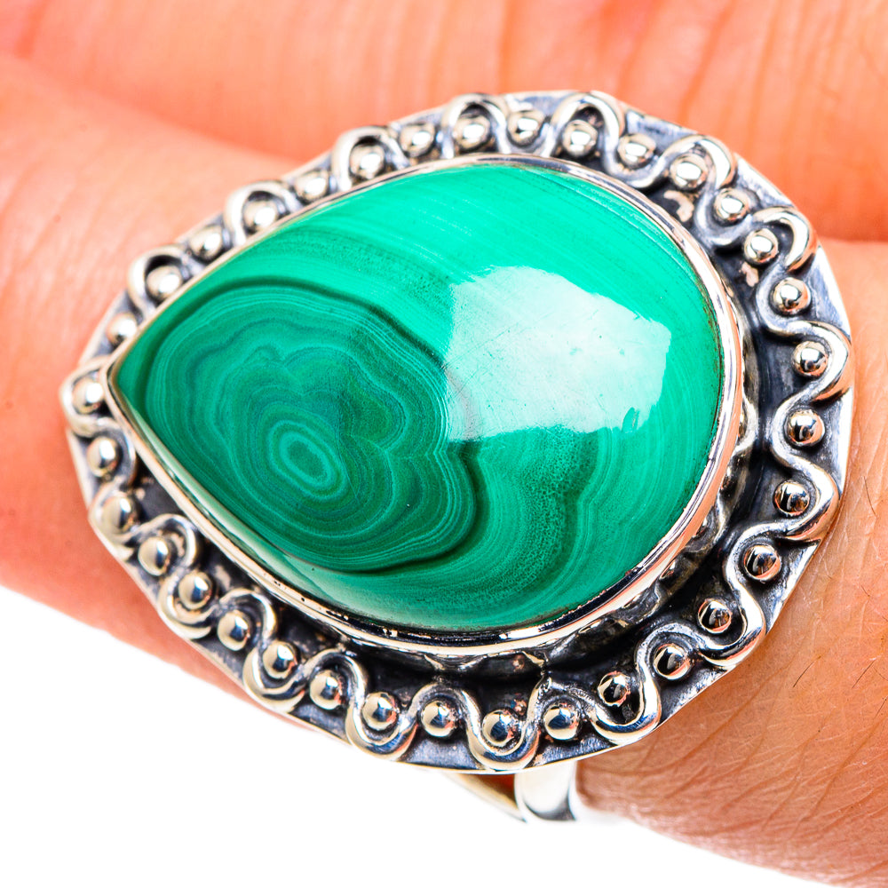 Malachite Rings handcrafted by Ana Silver Co - RING94473