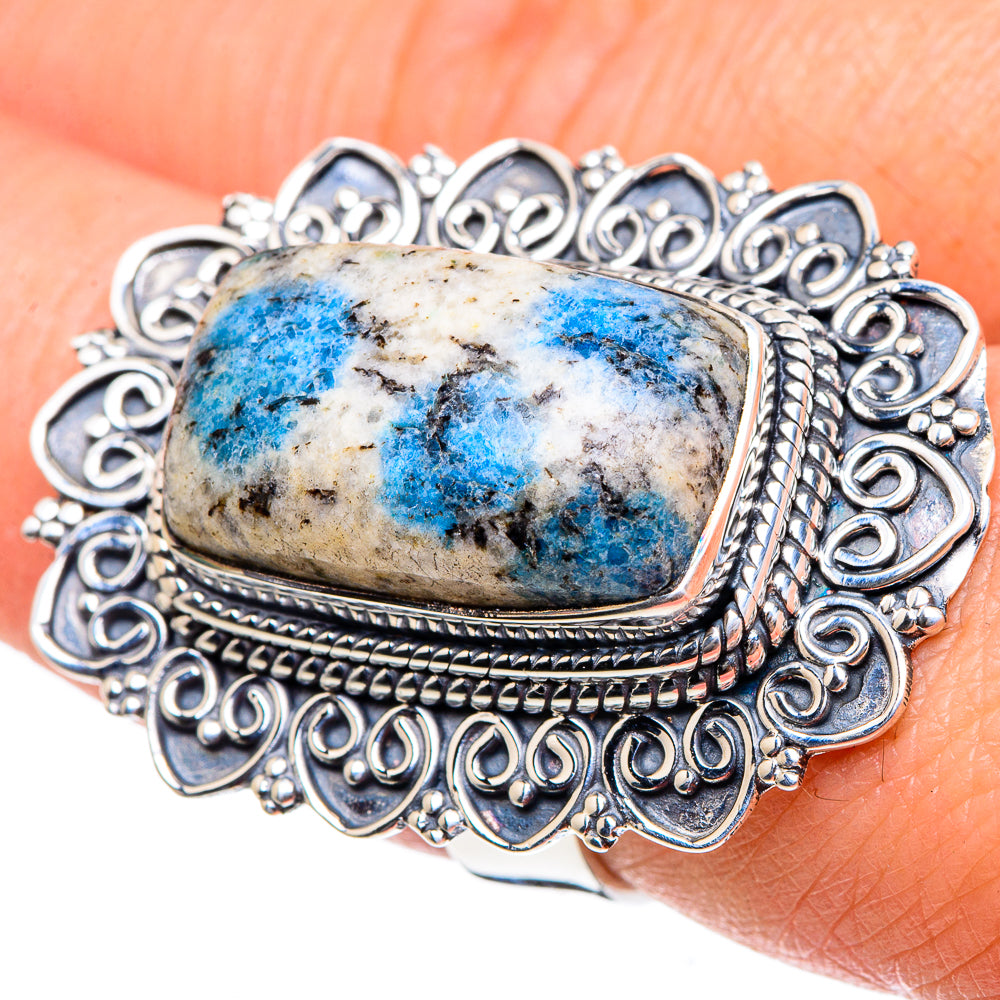 K2 Blue Azurite Rings handcrafted by Ana Silver Co - RING94500