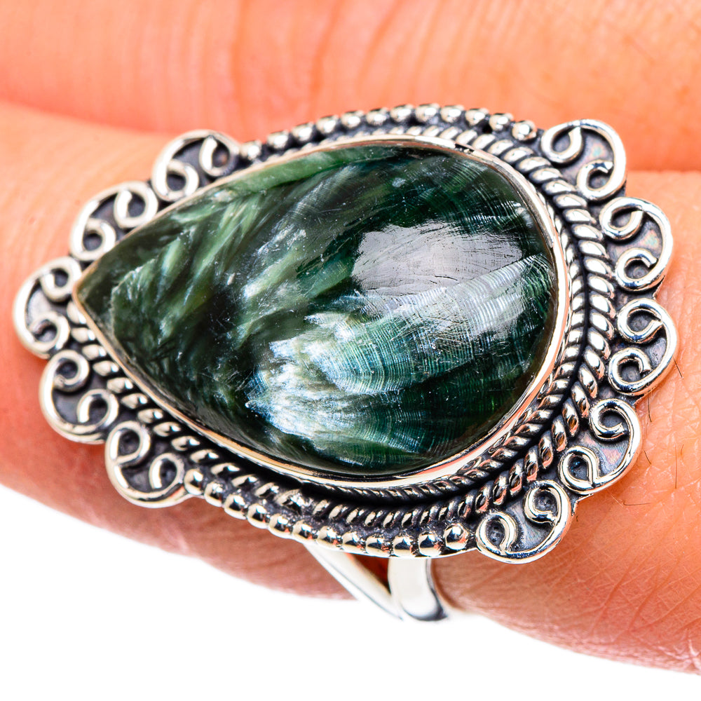 Seraphinite Rings handcrafted by Ana Silver Co - RING94502