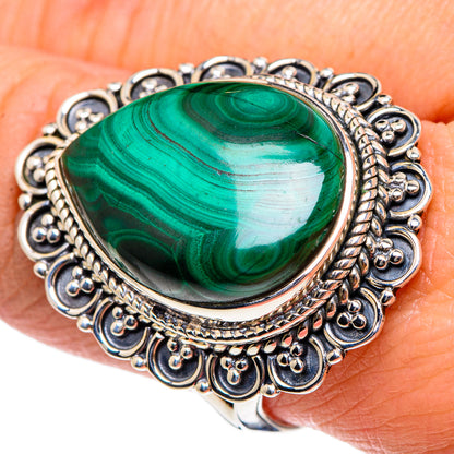 Malachite Rings handcrafted by Ana Silver Co - RING94503
