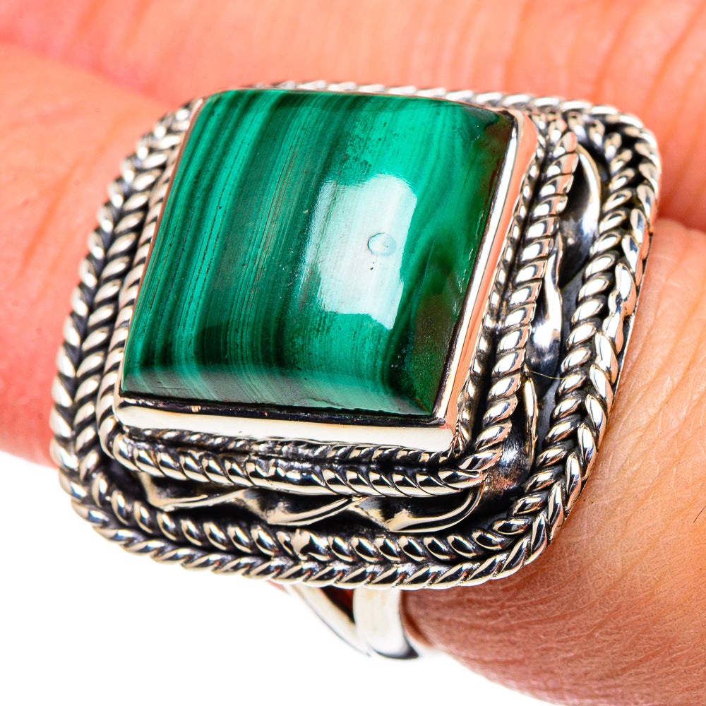 Malachite Rings handcrafted by Ana Silver Co - RING94505