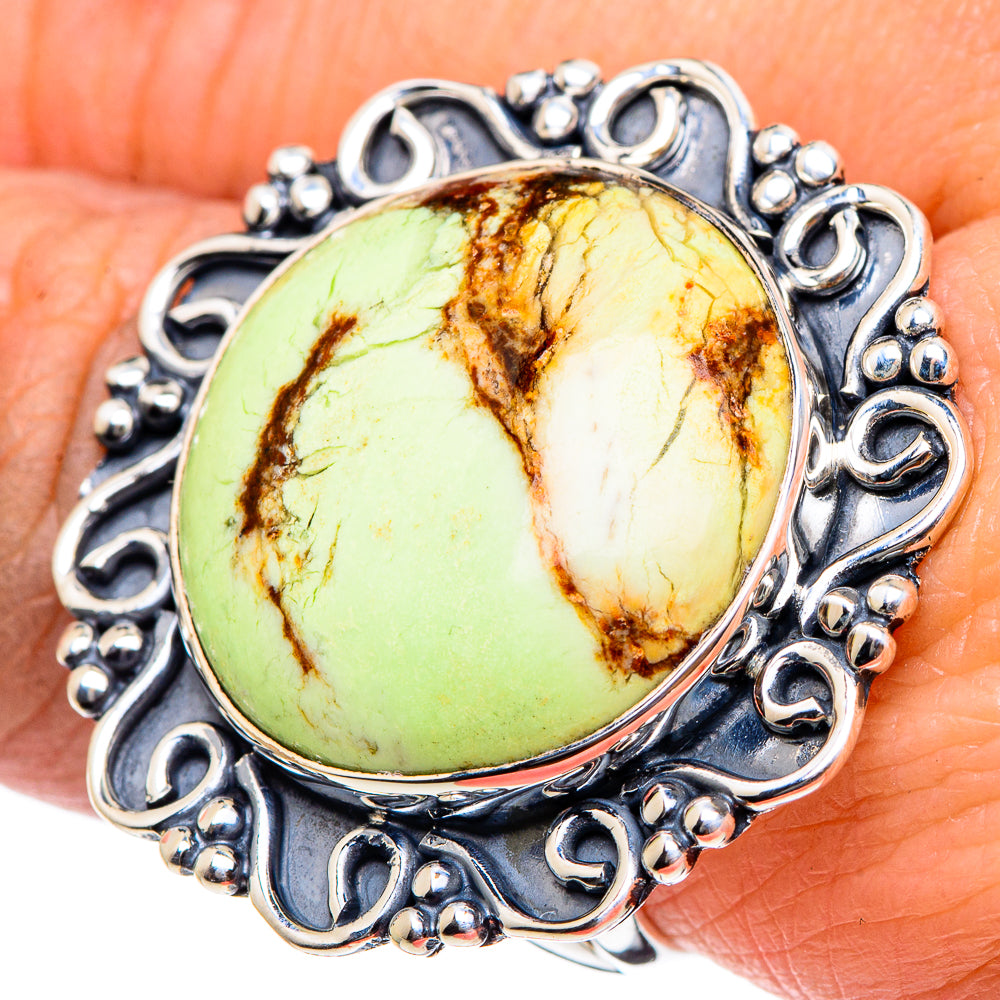 Lemon Chrysoprase Rings handcrafted by Ana Silver Co - RING94537