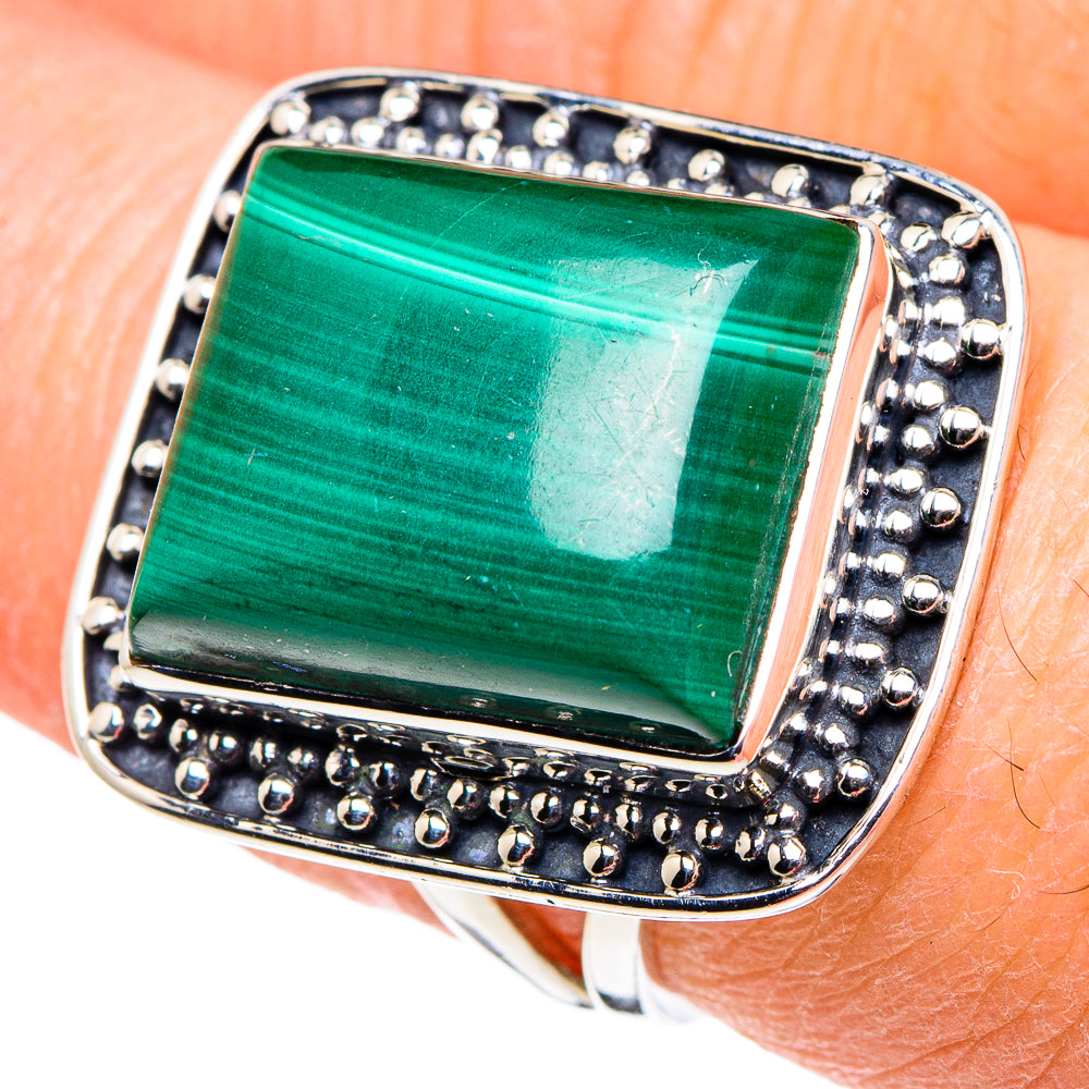 Malachite Rings handcrafted by Ana Silver Co - RING94555