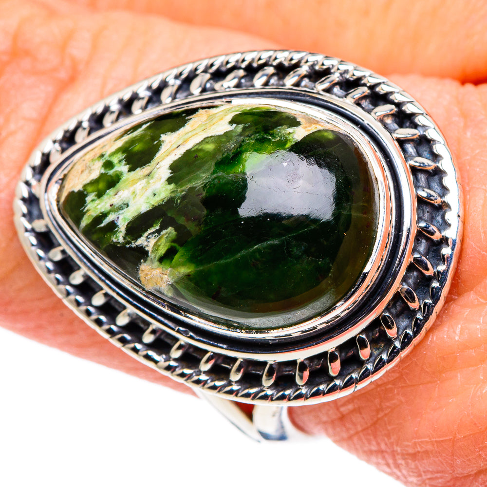 Australian Green Opal Rings handcrafted by Ana Silver Co - RING94557