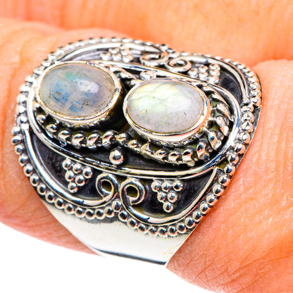 Rainbow Moonstone Rings handcrafted by Ana Silver Co - RING94571