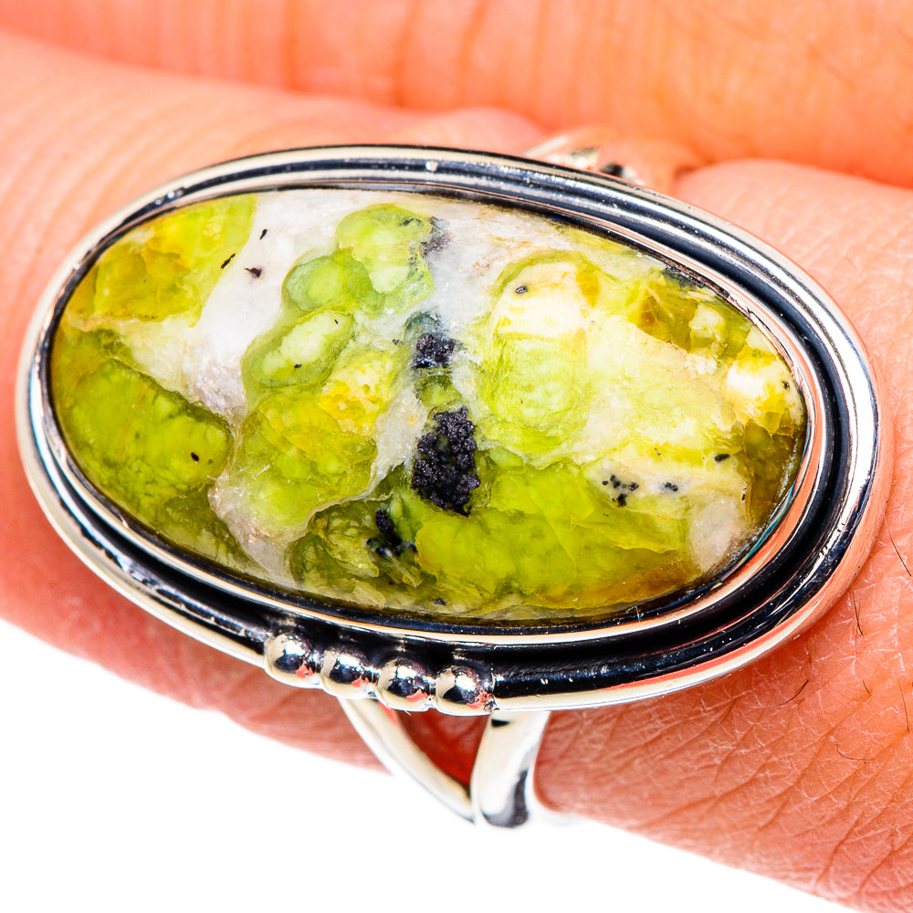African Green Opal Rings handcrafted by Ana Silver Co - RING94601
