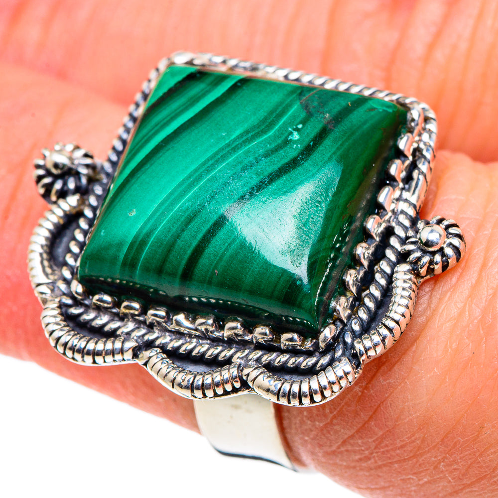 Malachite Rings handcrafted by Ana Silver Co - RING94608