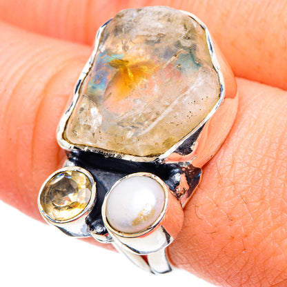 Rainbow Moonstone Rings handcrafted by Ana Silver Co - RING94635