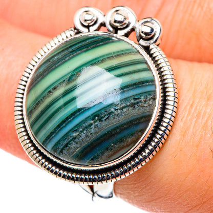 Green Botswana Agate Rings handcrafted by Ana Silver Co - RING94654