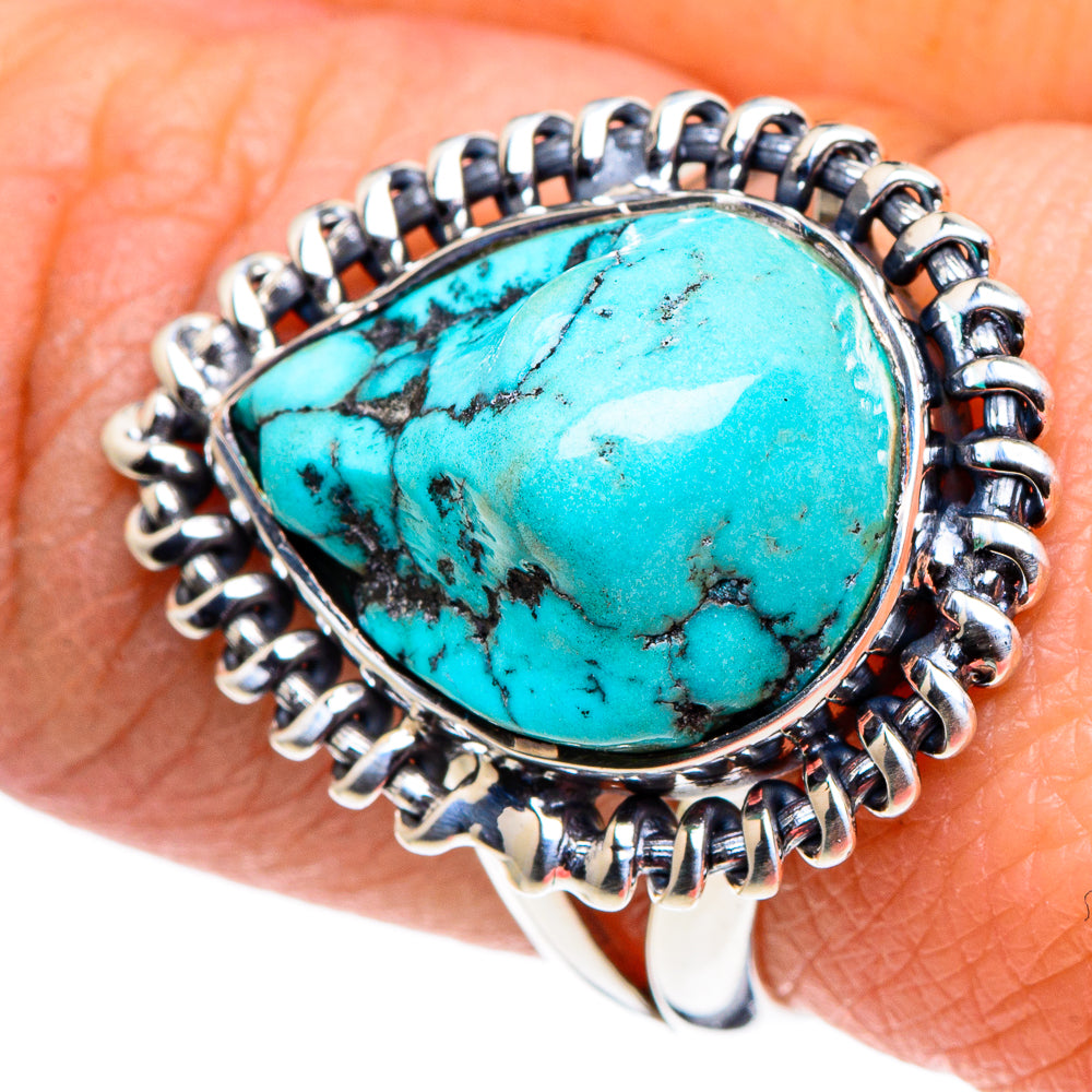 Tibetan Turquoise Rings handcrafted by Ana Silver Co - RING94698