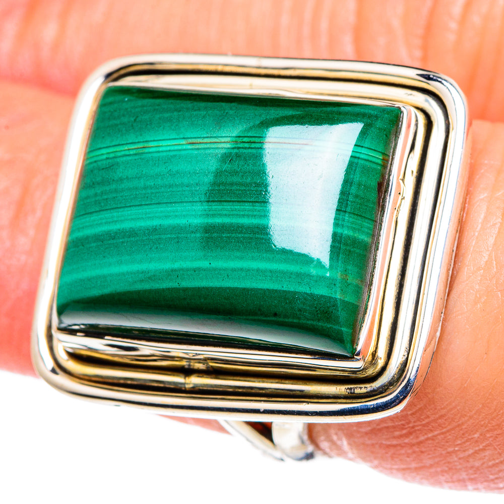 Malachite Rings handcrafted by Ana Silver Co - RING94715