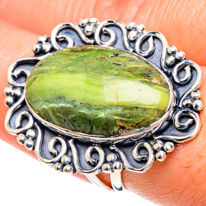 African Green Opal Rings handcrafted by Ana Silver Co - RING94720