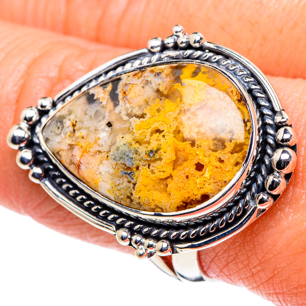 Plume Agate Rings handcrafted by Ana Silver Co - RING94735