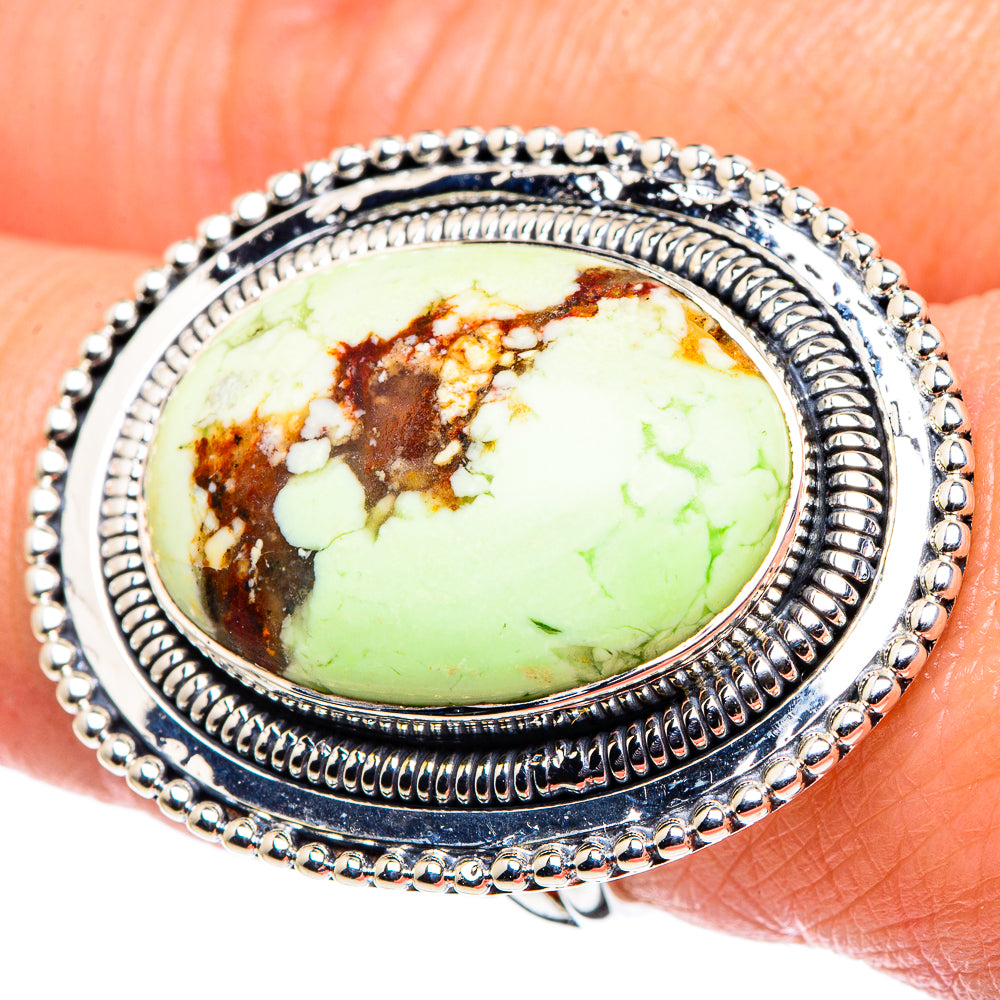 Lemon Chrysoprase Rings handcrafted by Ana Silver Co - RING94760