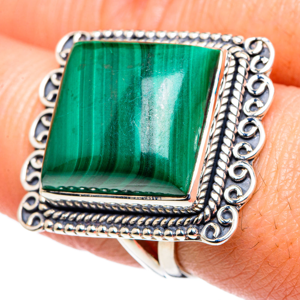 Malachite Rings handcrafted by Ana Silver Co - RING94775