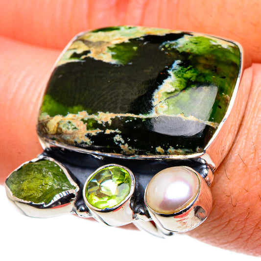 Australian Green Opal Rings handcrafted by Ana Silver Co - RING94779