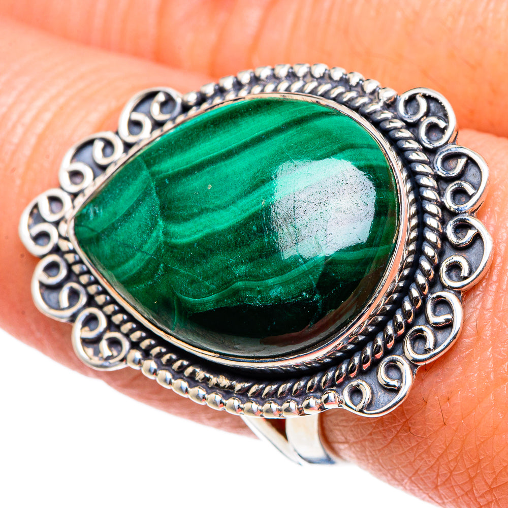 Malachite Rings handcrafted by Ana Silver Co - RING94781