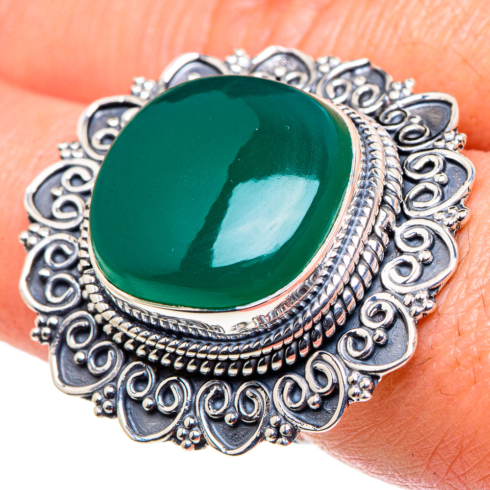 Green Onyx Rings handcrafted by Ana Silver Co - RING94782