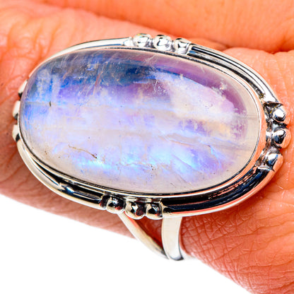 Rainbow Moonstone Rings handcrafted by Ana Silver Co - RING94813