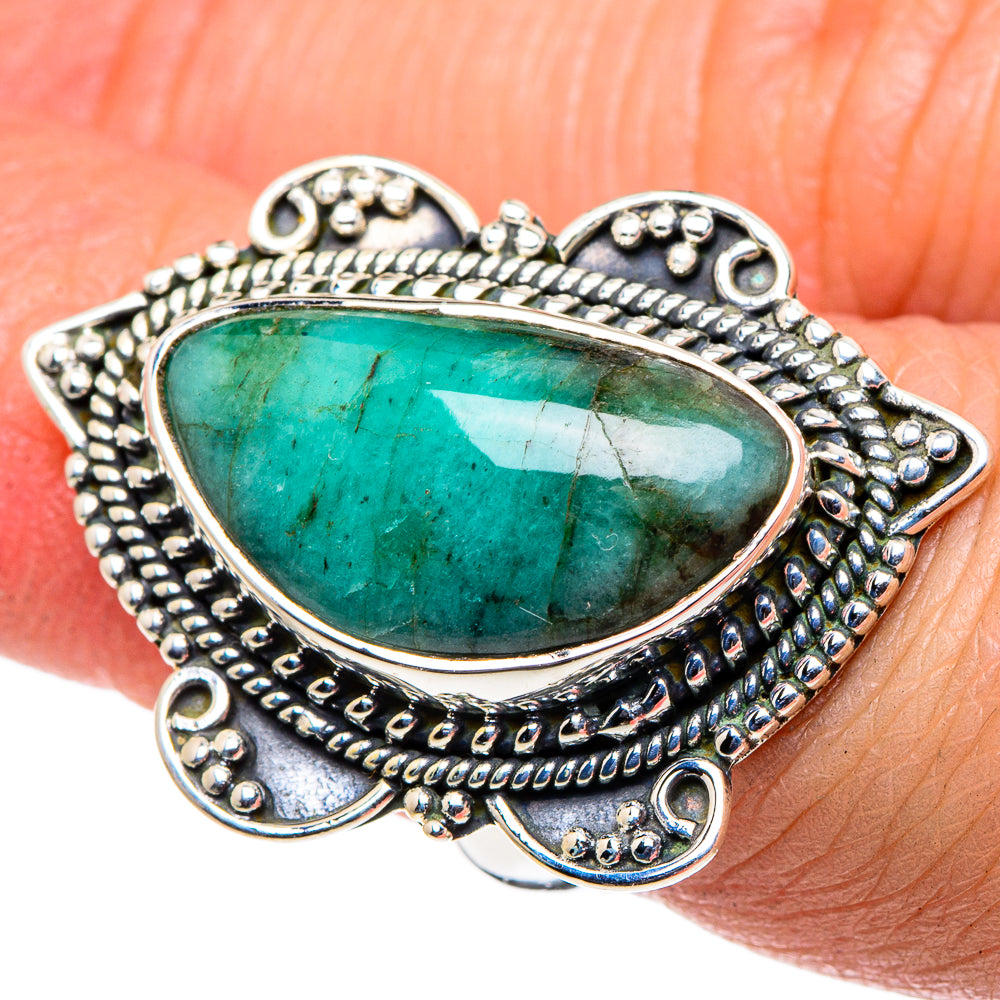 African Green Opal Rings handcrafted by Ana Silver Co - RING94827