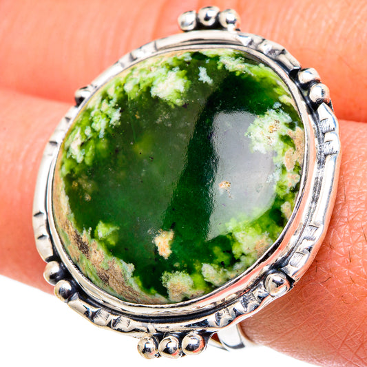 Australian Green Opal Rings handcrafted by Ana Silver Co - RING94828