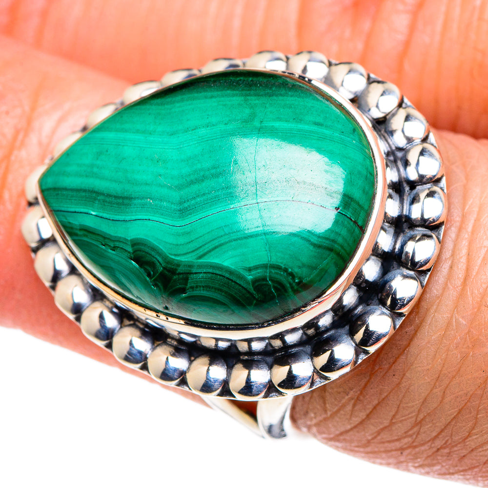 Malachite Rings handcrafted by Ana Silver Co - RING94832