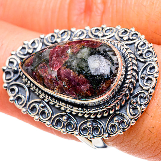 Russian Eudialyte Rings handcrafted by Ana Silver Co - RING94850